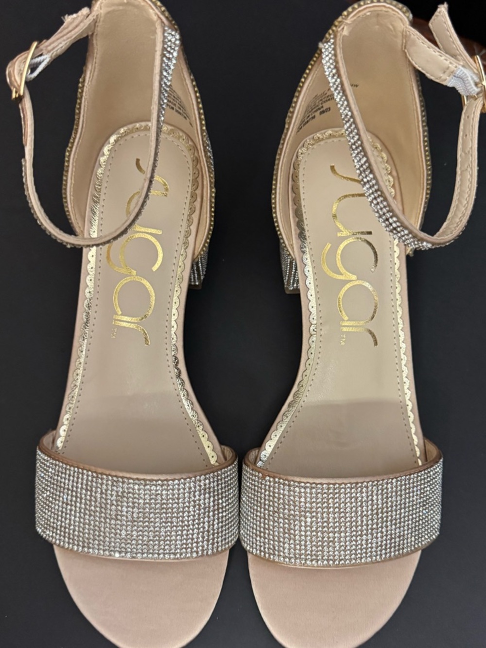 Sugar Blush Rhinestone Ankle-Strap Heels - Picture 2 of 9